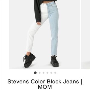 Adika Steve Color Block Jeans MOM